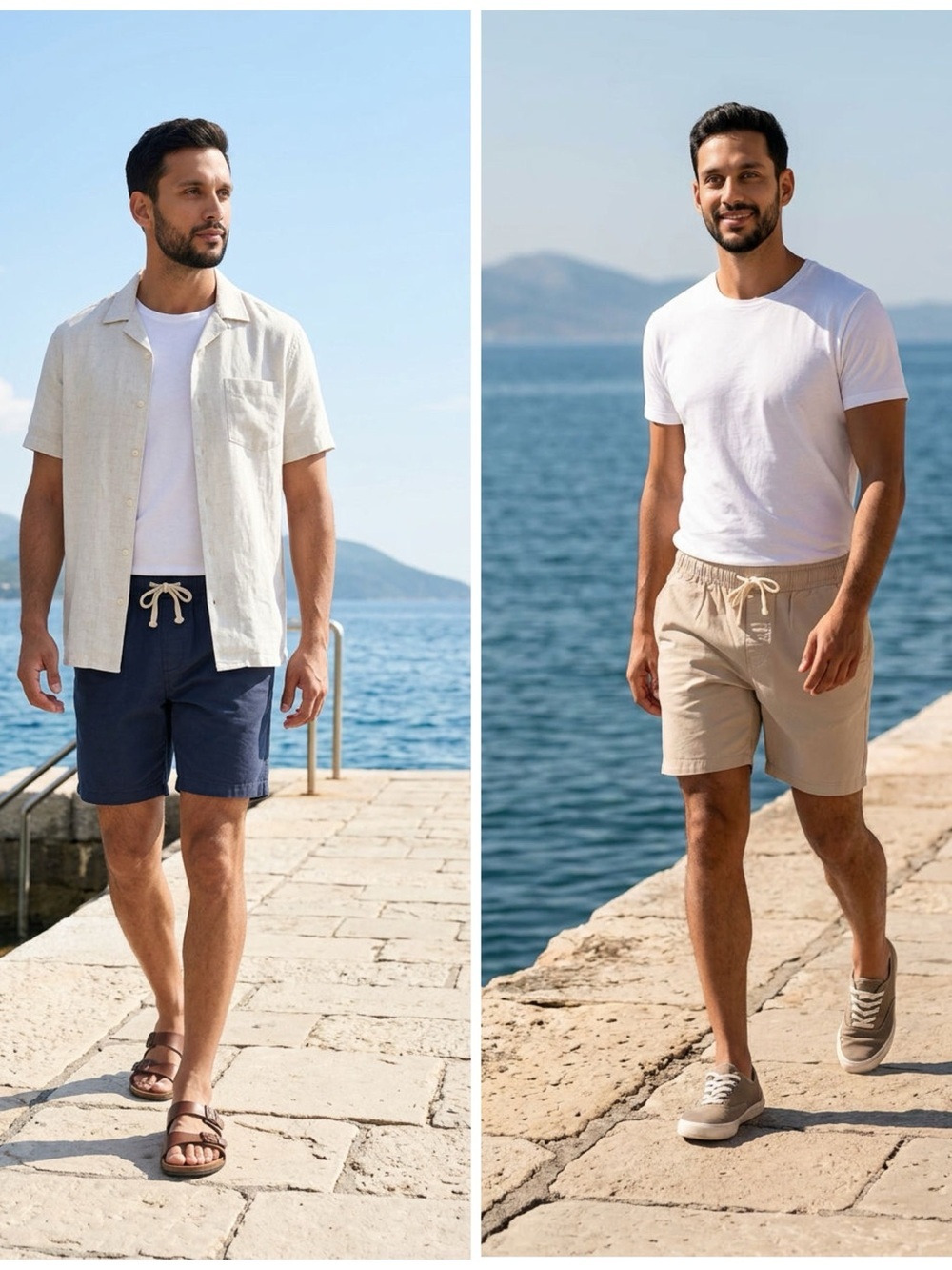 Cotton On Easy On Men's XS Hybrid Drawstring Shorts 90% Cotton Navy & Beige EUC